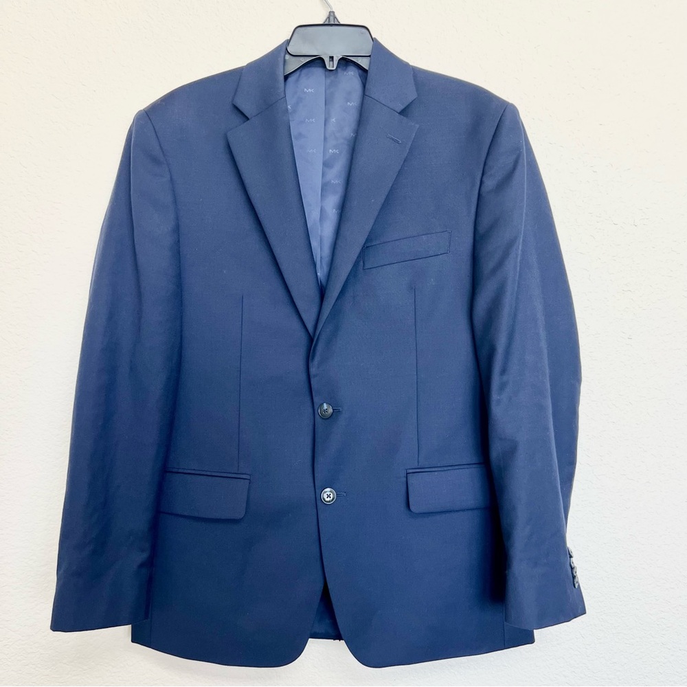 Michael Kors Men's Navy Suit Flat Pants Size 36/30 & 2 Button Blazer Size 40R